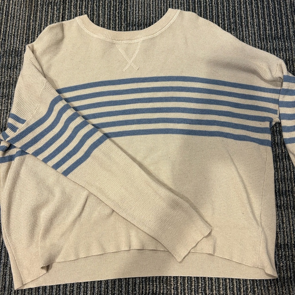 Striped Beige and Blue Sweater